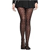 Floerns Women's Y2K Leopard Mesh Sheer Tights High Waisted Pantyhose Party Club Stockings