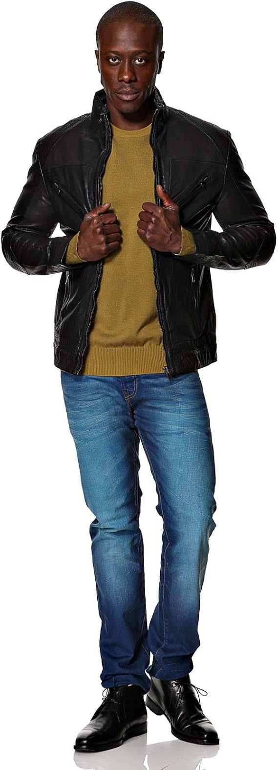 napp jeans leather jacket