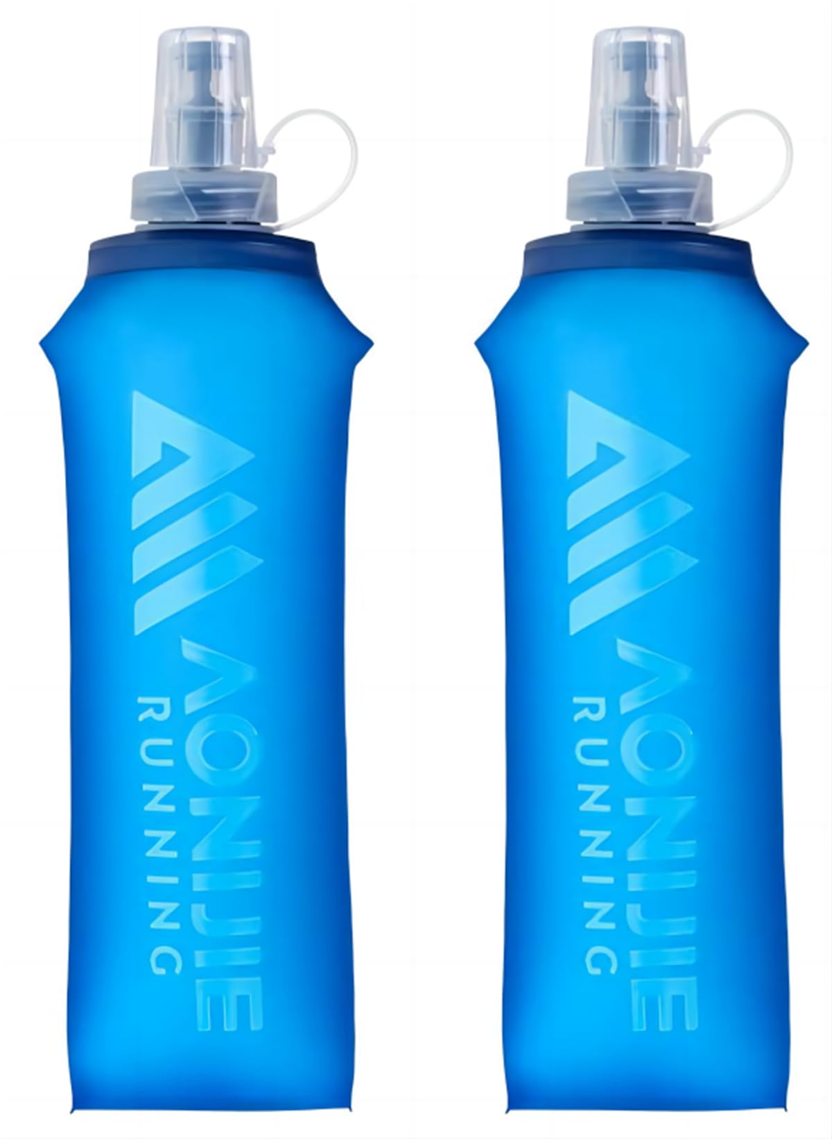 SANIQUEEN.G Soft Flask TPU Foldable Running Water Bottles BPA Free Collapsible Flask for Hydration Pack Cycling Marathon Running Hiking (500ml /16.9oz - 2pcs)