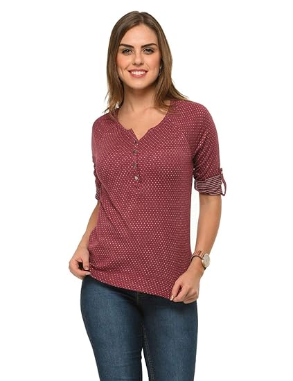Women Raglan Polka dot Top(XS-4XL)