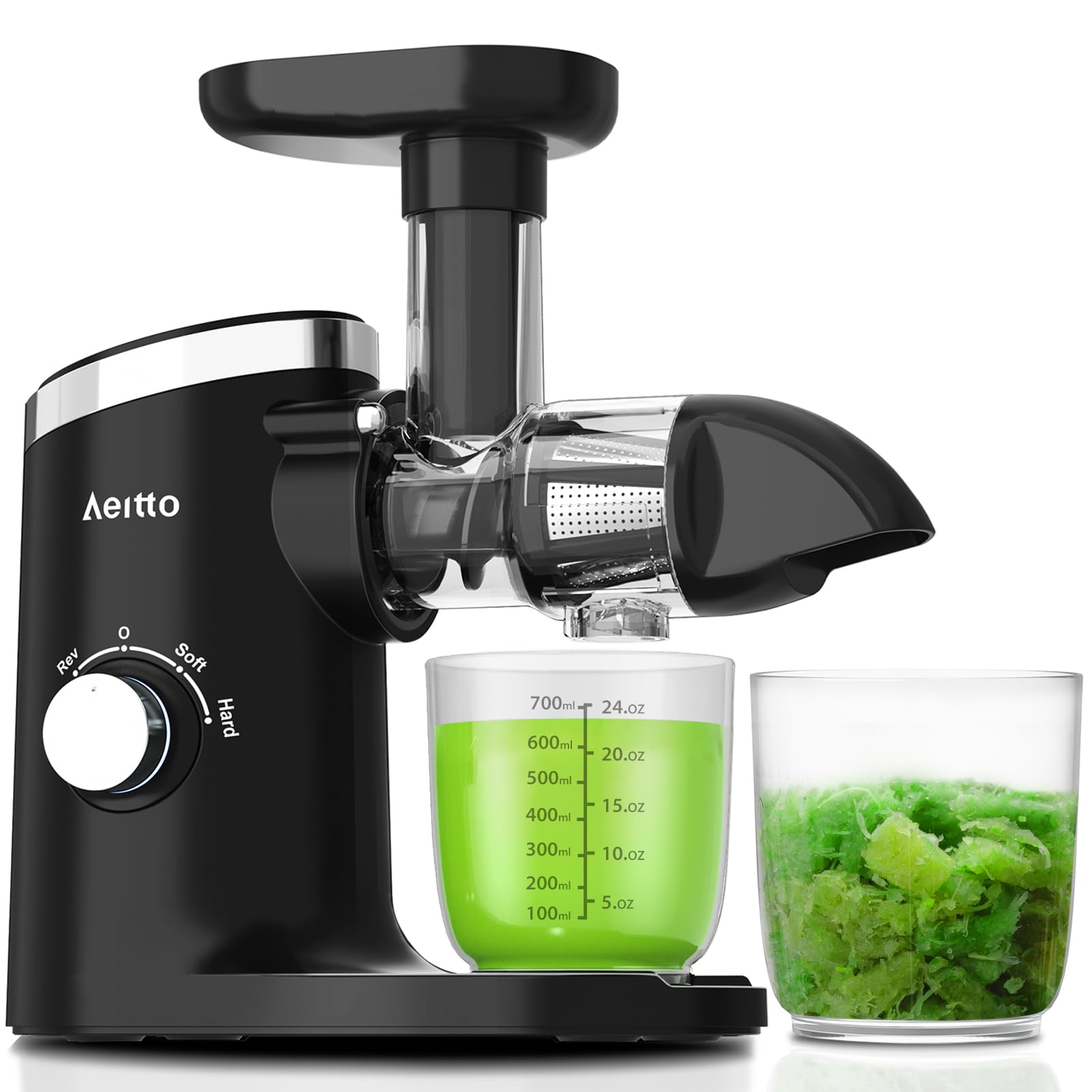 Photo 1 of Aeitto Juicer Machines with Soft & Hard Modes, Quiet Motor, Reverse Function, Juicer Machines Vegetable and Fruit, Cold Press Juicer, Easy to Clean with Brush