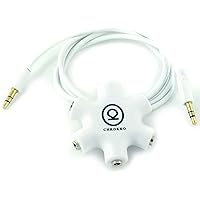 Chkokko 3.5 mm 5 Way Jack Stereo Audio Headphone Splitter- White
