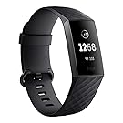 Fitbit フィットビット フィットネストラッカー Charge3 バッテリーライフ最大7日間 睡眠ステージ記録 活動量計 歩数&距離&カロリー記録 耐水50m性能 着信/SMS/アプリ(LINE/Twitter/Facebook)通知 24時間心拍測定 エクササイズモード 女性の体調管理 Black/Graphite Aluminium L/Sサイズ【日本正規品】 FB410GMBK-CJK