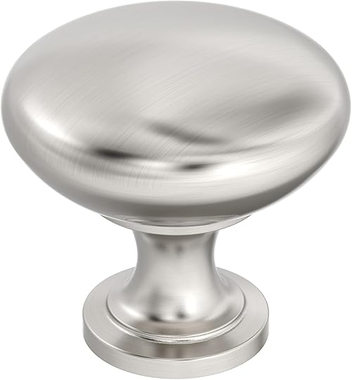 Amerock | Cabinet Knob | Satin Nickel | 1-1/4 inch (32 mm) Diameter | Edona | Drawer Knob | Cabinet Hardware (Pack of 10)