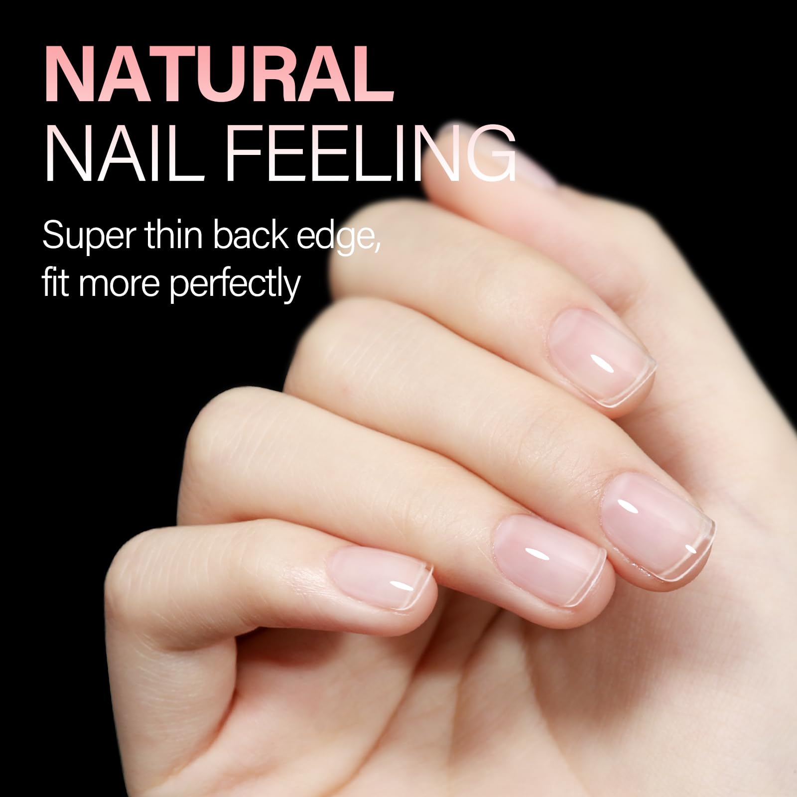 AILLSA Extra Short Square Nail Tips Full Cover Half Matte Nail Tips Clear Gelly Pre-Shaped Nails Tip Press On False Tip Extension for Home DIY Manicure Salon 216PCS 12 Sizes - Image 3