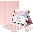 kaidisen Keyboard Case Mouse for Galaxy Tab A7 10.4 inch 2022/2020 Model (SM-T509 T500 T503 T505 T507), Detachable Cute Color Keyboard Case,Pink