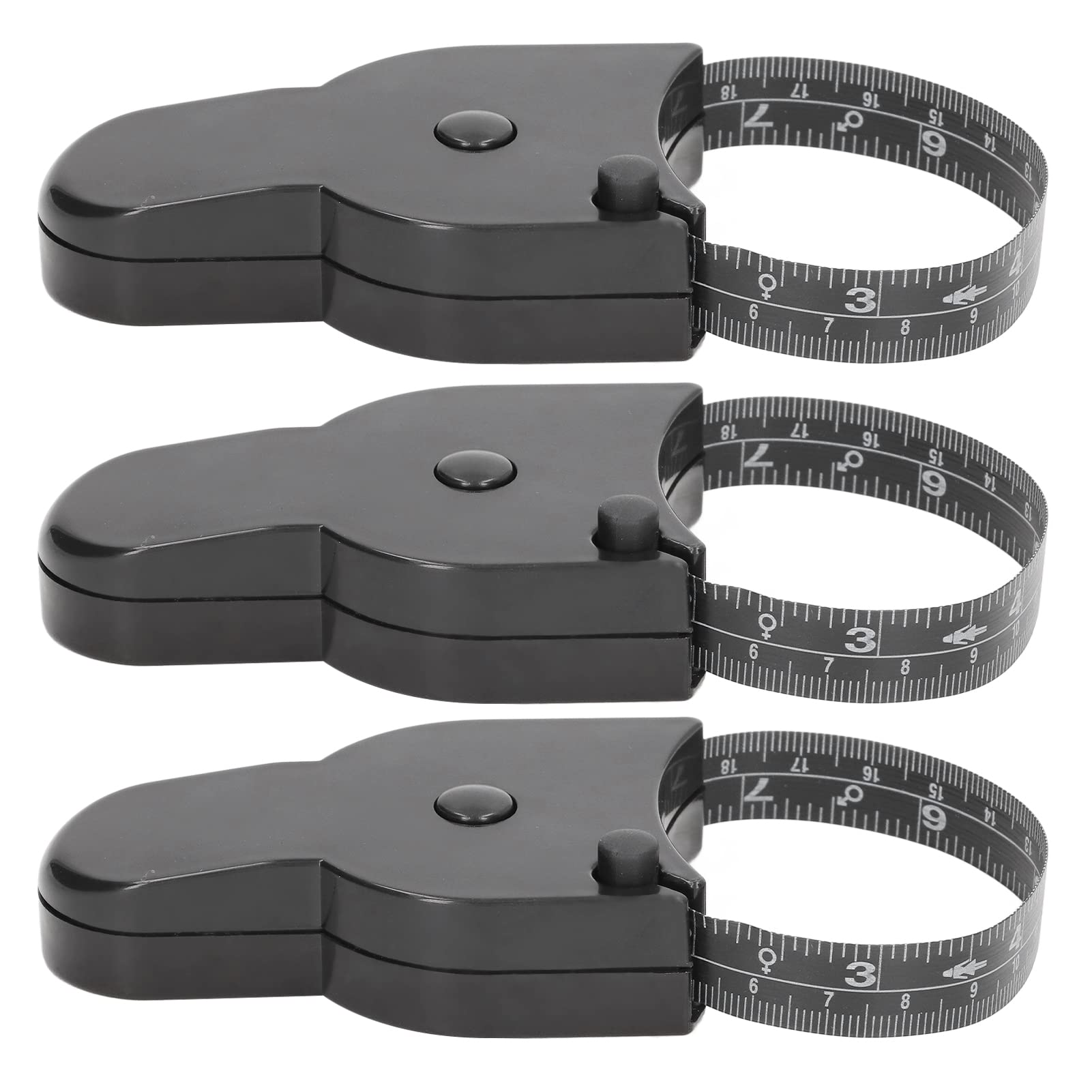 Automatic Telescopic Tape Measure, 3 Pcs Body Measuring Mini Portable Black Accurate Sewing Cm Inch Waist for Fitness Tailor Handcrafts Clothes