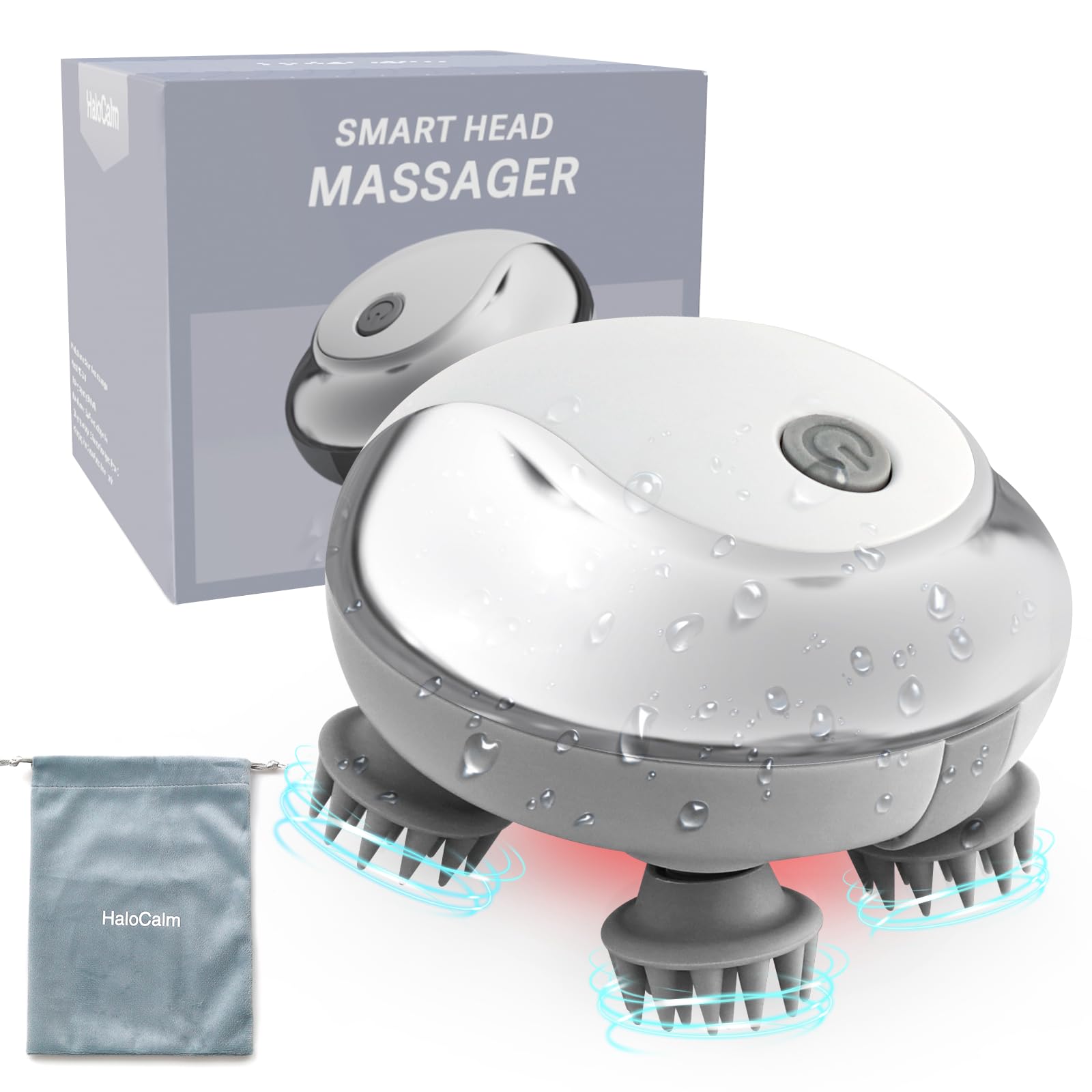 Photo 1 of (missing charging cable) HaloCalm Rechargeable Electric Scalp Massager for Scalp Relaxation - 3D Kneading & Vibration Head Massager 