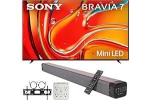 Sony BRAVIA 7 K85XR70 85" 4K HDR Smart QLED Mini-LED TV (2024) Bundle with Premium Deco Gear 60W 2.0 CH Soundbar + Deco Mount 37"-100" TV Wall Mount Bracket with Cleaning Kit + 6-Outlet Surge Adapter