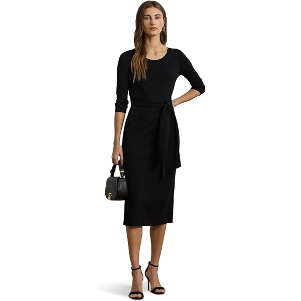 Lauren Ralph Lauren, Womens, Stretch Jersey Wrap Dress, Refined Navy, 16 at  Amazon Women's Clothing store