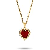 OJERRY Dainty Heart Pendant Gold Love Necklace for Women, Jewelry Accessories Romantic Cool Gifts for Girlfriend Her Women in Their 20s 30s