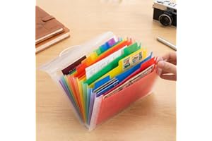 Expanding File Folder 13 Pockets Small File Organizer Portable Colorful Expanding Folder for Invoice Receipt Cards Tickets St