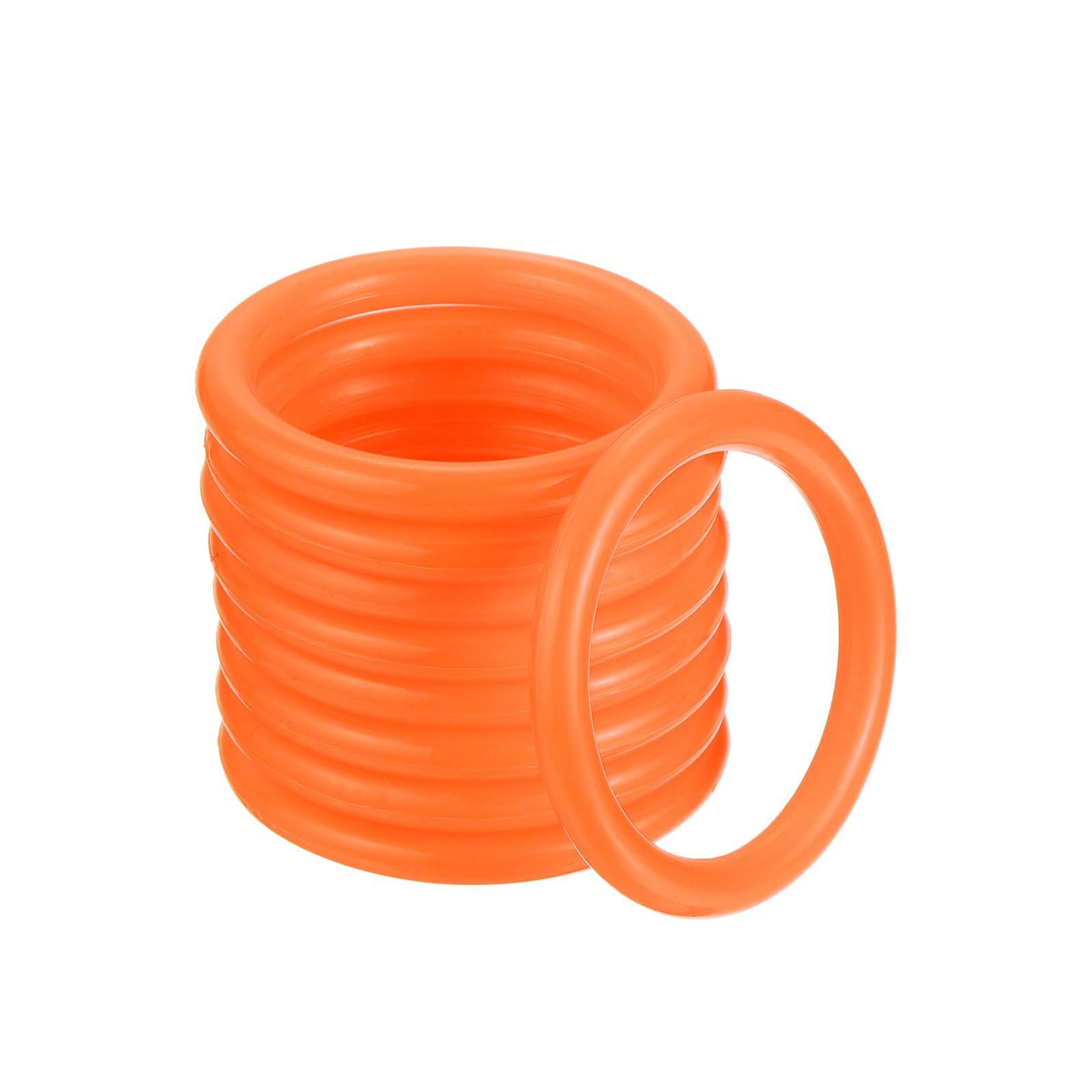 M METERXITY 12 Pack Carnival Toss Rings - Plastic Round Throw Hoops, Apply to Parties/Interactive (1.57", Orange)