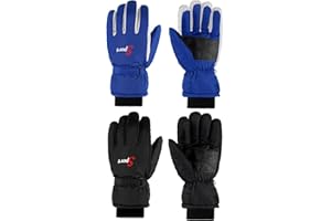 Jeere 2 Pairs Winter Ski Gloves Men Women Waterproof Snow Gloves Adjustable Nonslip Windproof Snowboard Mittens with Zipper Strap Hook Pocket for Men Women Cold Weather