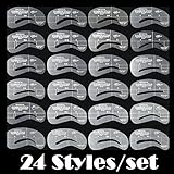 Willtoo 24 Styles Eyebrow Shaping Stencils Grooming Kit Makeup Shaper Set Template Tool