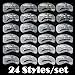 Willtoo 24 Styles Eyebrow Shaping Stencils Grooming Kit Makeup Shaper Set Template Tool