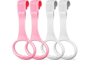 SAFIGLE 4Pcs Baby Playpen Pull up Rings：Pull up Rings for Play Pen，Baby Walking Exercises Assistant - Playpen & Crib Hanging Loop Accessories for Help Stand up Walking Training Tool Newborn