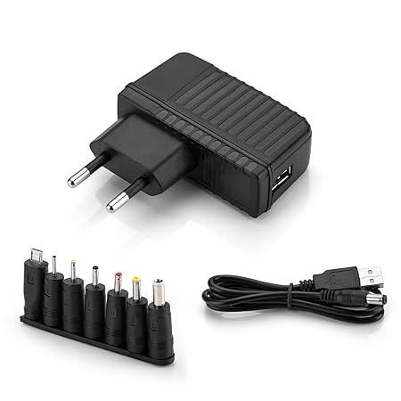 Aukru 8 in 1 USB Ladegerät 5V 2A Adapter Universal Netzteil mit 8 Stecker Anschluss für verschiedene Geräte