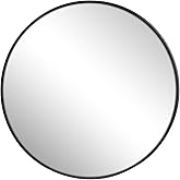TRUU DESIGN Norberg Series Round Mirror, 21 Inch Diameter, Black Plastic Frame, Wall Mounted Mirror, Versatile Decorative Mir