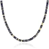 KissYan Boho Beaded Choker Necklace for Women, Gemstone Choker Natural Stone Freshwater Pearl Surfer Necklaces 14K Gold Plated Summer Beach Handmade Jewelry