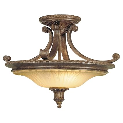 Amazon Com Feiss Sf193brb Stirling Castle Glass Semi Flush