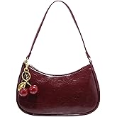 RoseSeek Women's PU Leather Shoulder Bag Zipper Top Shoulder Purse Cute Underarm Bag