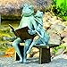 Reading Frog Family Garden Sculpture