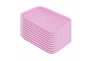 BAOZENP Dental Procedure Tray - Autoclavable Flat Instrument Organizer for Clinics, Labs, and Offices, Reusable, 9" L x 7" W x 1" H (10, Pink)