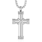 abooxiu Urn Necklaces for Ashes Cremation Necklace Stainless Steel Cremation Jewelry Memorial Ashes Keepsake