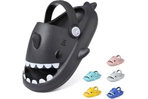 GUUMOR Kids Shark Slides, Shark Slippers for Kids Boys Girls, Cloud Pillow Slides with Thick Sole, Soft, Non-slip