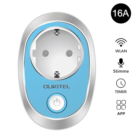 WLAN Smart Steckdose,OUKITEL P2 WiFi Intelligente Steckdosen Wireless Zeitschaltuhr Kompatibel mit Amazon Alexa,Google Home u