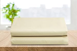 Elegant Comfort 2-Pack Luxury Flat Sheet Premium Hotel Quality Wrinkle and Fade Resistant 1500 Thread Count Egyptian Quality 2-Piece Bed Top Sheet,Twin/Twin XL, Cream