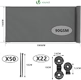 VOUNOT Privacy Netting 1.5x10m Garden Screening HDPE 75% Shading UV-Resistant view 2