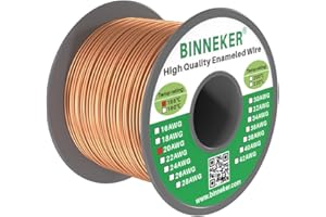 BINNEKER 20 AWG Magnet Wire - Enameled Copper Wire - Enameled Magnet Winding Wire - 1.0 lb - 0.0315" Diameter 1 Spool Coil Natural Temperature Rating 155℃ Widely Used for Transformers Inductors
