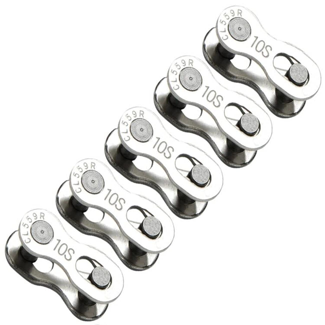 HARMILIY 5 Pairs Bicycle Missing Link for 10 Speed Chain, Silver, Reusable