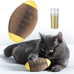Cat Toys for Indoor Cats, Upgrade Catnip Kitten Toys for Cats, Cardboard Scratch Ball Refillable Catnip Toy Cat Tickle Toy Set with Catnip, Cat Interactive Toys for Kitten Scratching Playing
