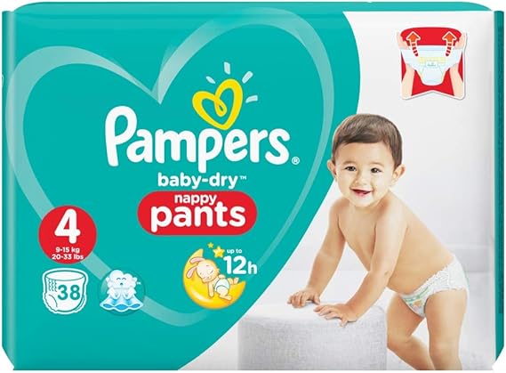 pampers baby dry nappy pants size 4