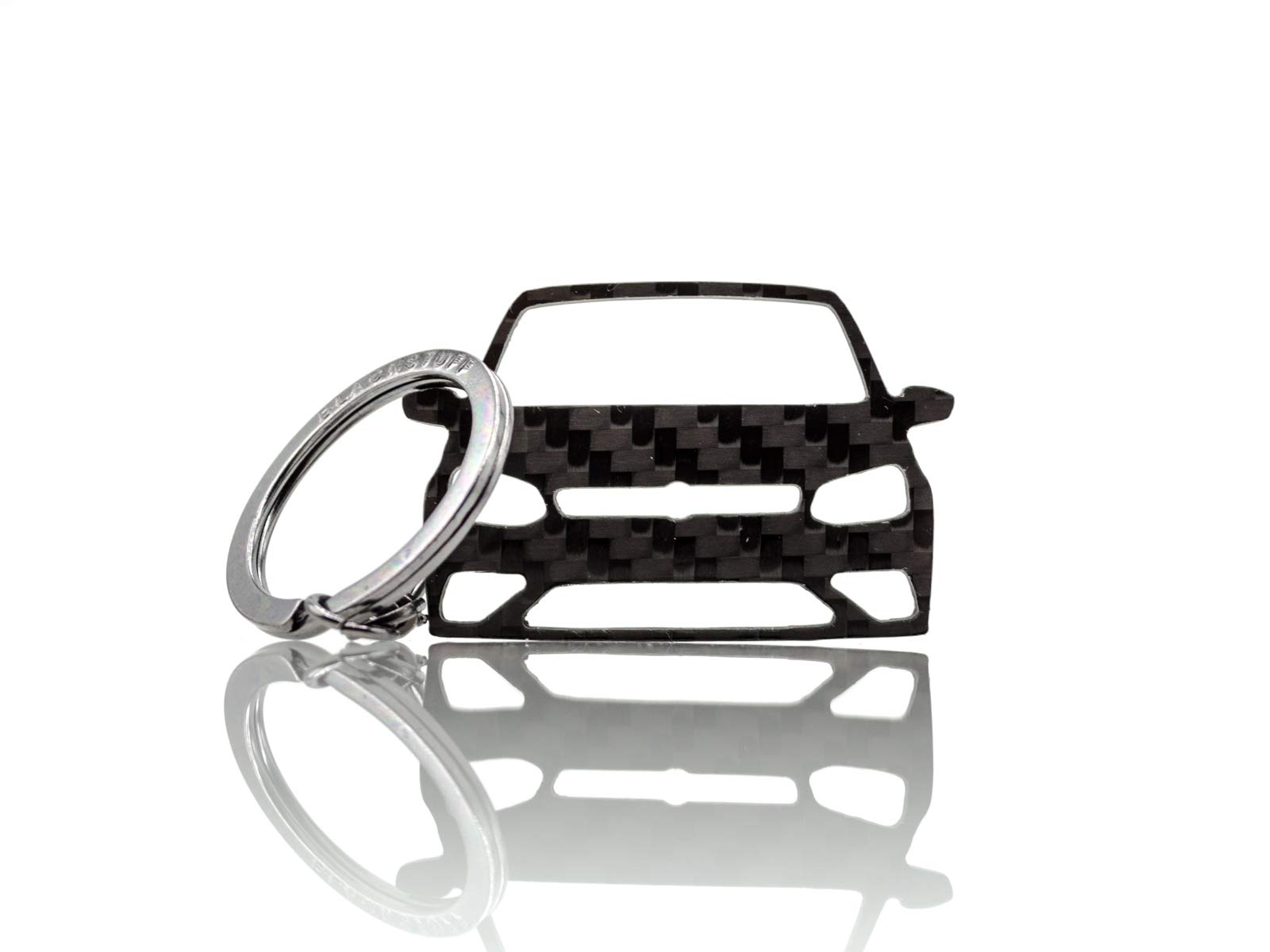 BlackStuff Carbon Fiber Keychain Keyring Ring Holder Compatible with Polo GTI Mk5 2009-2018 BS-173