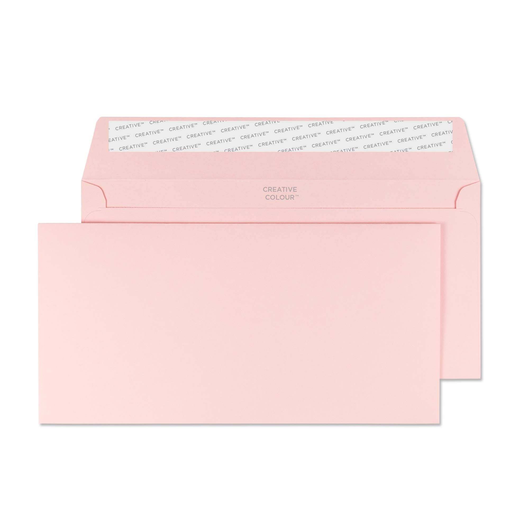 Blake Creative Colour DL+ 114 x 229 mm 120 gsm Peel & Seal Wallet Envelopes (25201) Baby Pink - Pack of 25 — image 1