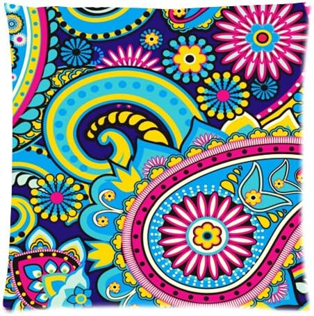 Elegant Comfort Luxurious Silky Soft Mandala Paisley Damask Zippered Pillow Case 18x18 inch (one side)