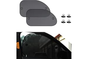 jokormo 2 PCS Car Side Window Sun Shade, 25.5 x 14.9 UV Blocking and Child Pet Protector, Suction Cup Mounted with Holes Breathable Mesh Sun-Proof Heat Shield, Universal for Car Window Cover (Black)