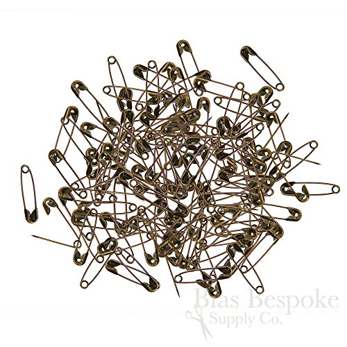1000 Small Safety Pins for Crafts and Fashion, Antique Brass Color
