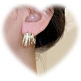 Crymystal Boho Crystal Claw Earrings Vintage Wrap Stud Earrings Gold Claw Earrings Multi Hoop Earrings Jewelry for Women and Teen Girls Gifts