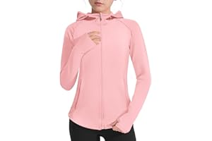 LIONJIE Girls Lightweight Jacket Long Sleeve Zip Up Athletic Hoodie Top UPF50+ Fishing Hiking Sun Protection Outwear