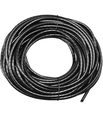 XHF2018 Spiral Cable Wrap - 8mm Dia X 10m Length, PE Polyethylene Wire Organizer (White)