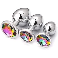 Akstore 3 Pcs Luxury Jewelry Design Fetish Anal Butt Plug (Colorful)