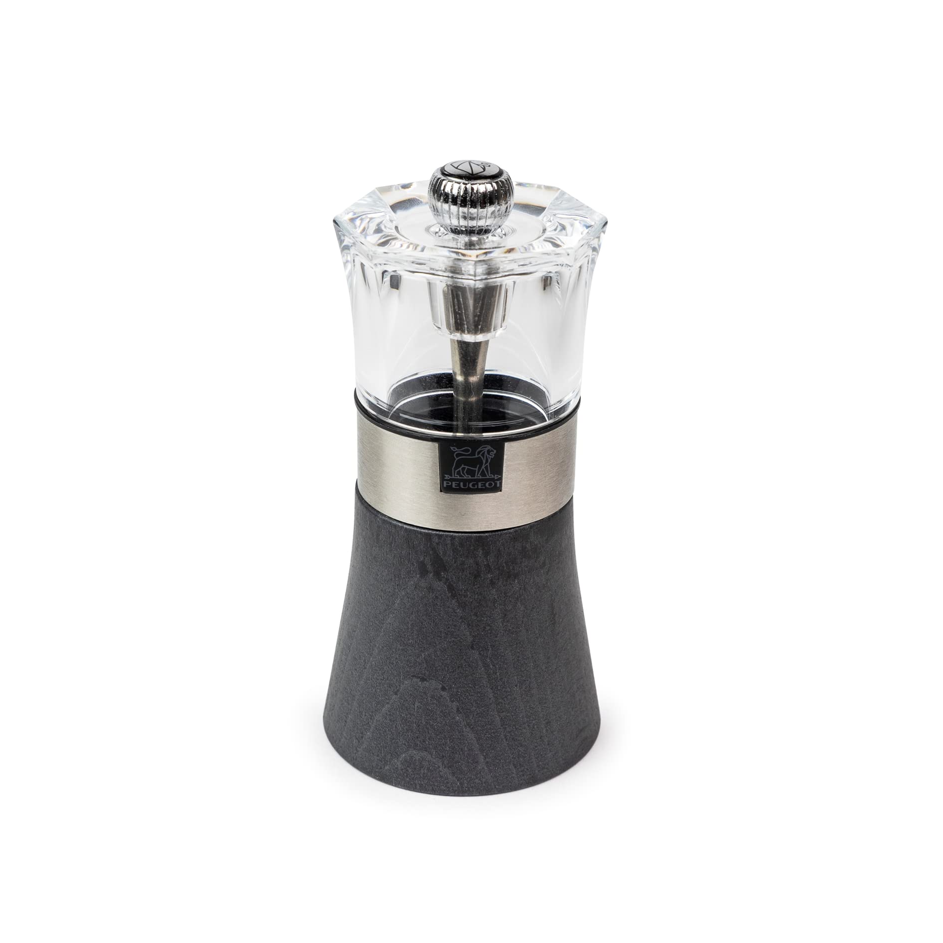 PEUGEOT - Oslo 12 cm Pepper Mill - Classic Grind System - Made With PEFC Wertified Wood, Stainless Steel And Acrylic - Made In France - Graphite Colour