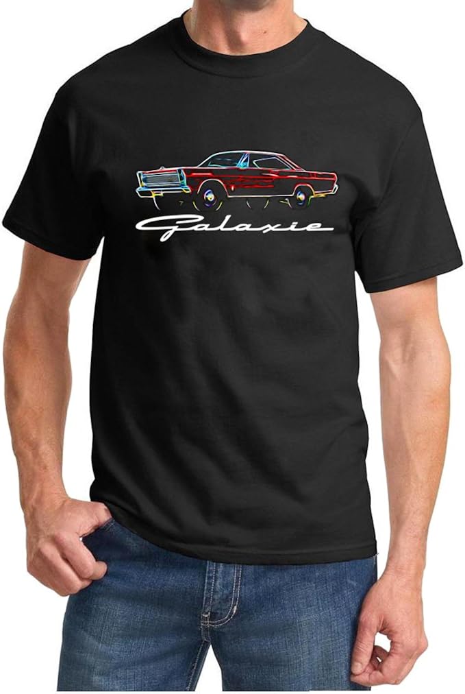 1965 1966 Ford Galaxie Hardtop Neon Lights Design Tshirt