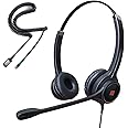 IPD IPH-255 Phone Headset with Noise cancelling Microphone for Office and Call center - Compatible with Yealink SIP,Snom, Greandsteam & LG landline phones