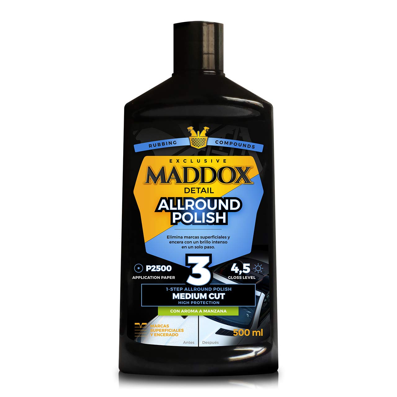 Maddox Detail - Allround Polish 500 ml | Professional Car Polisher | Scratch Remover Car Polish in 1 Step | Removes Marks and Protects Paint | Intense Car Shine Polish